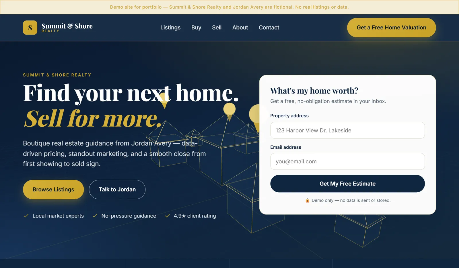 Summit & Shore real estate website